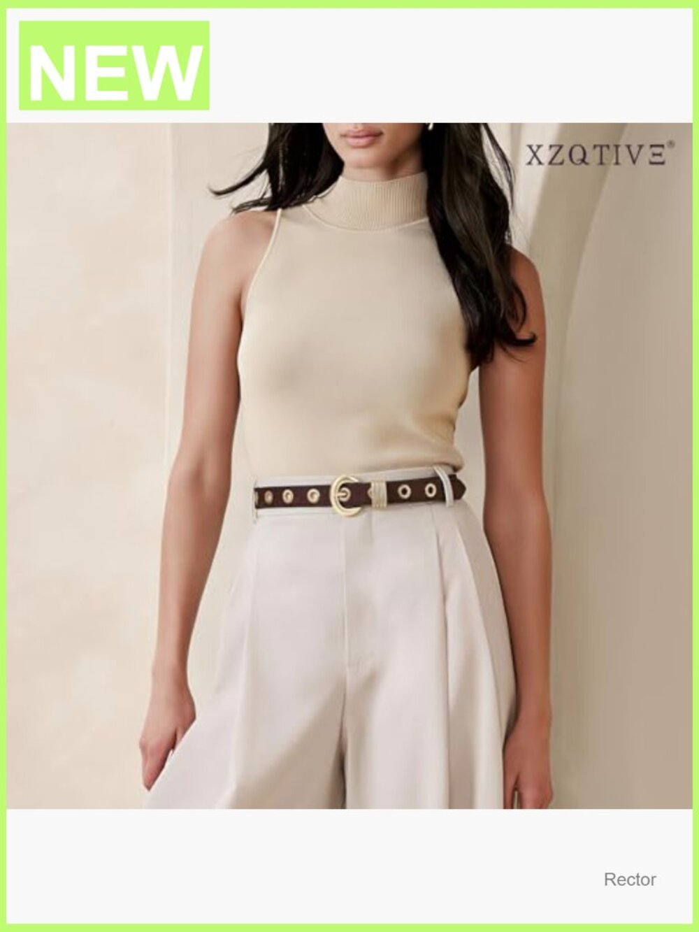 Skinny Leather Belt with Gold Buckle for Jeans Pants - Picture 5 of 7